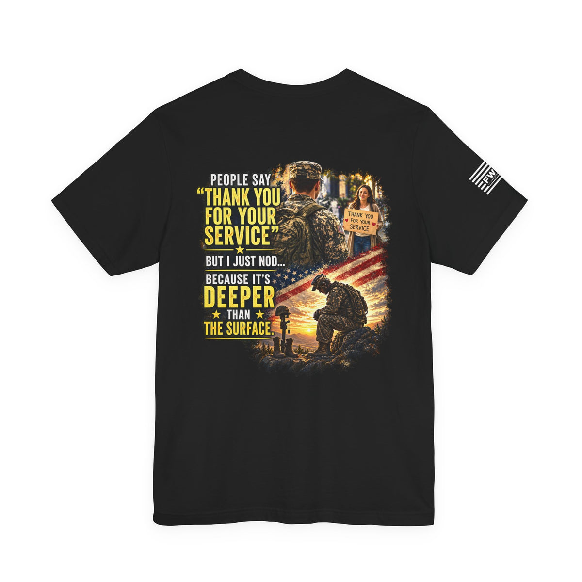 PTSD Awareness Shirt - People Say Thank You For Your Service Veteran T-Shirt | Military Pride Tee | PTSD Awareness Shirt | Veteran Gift