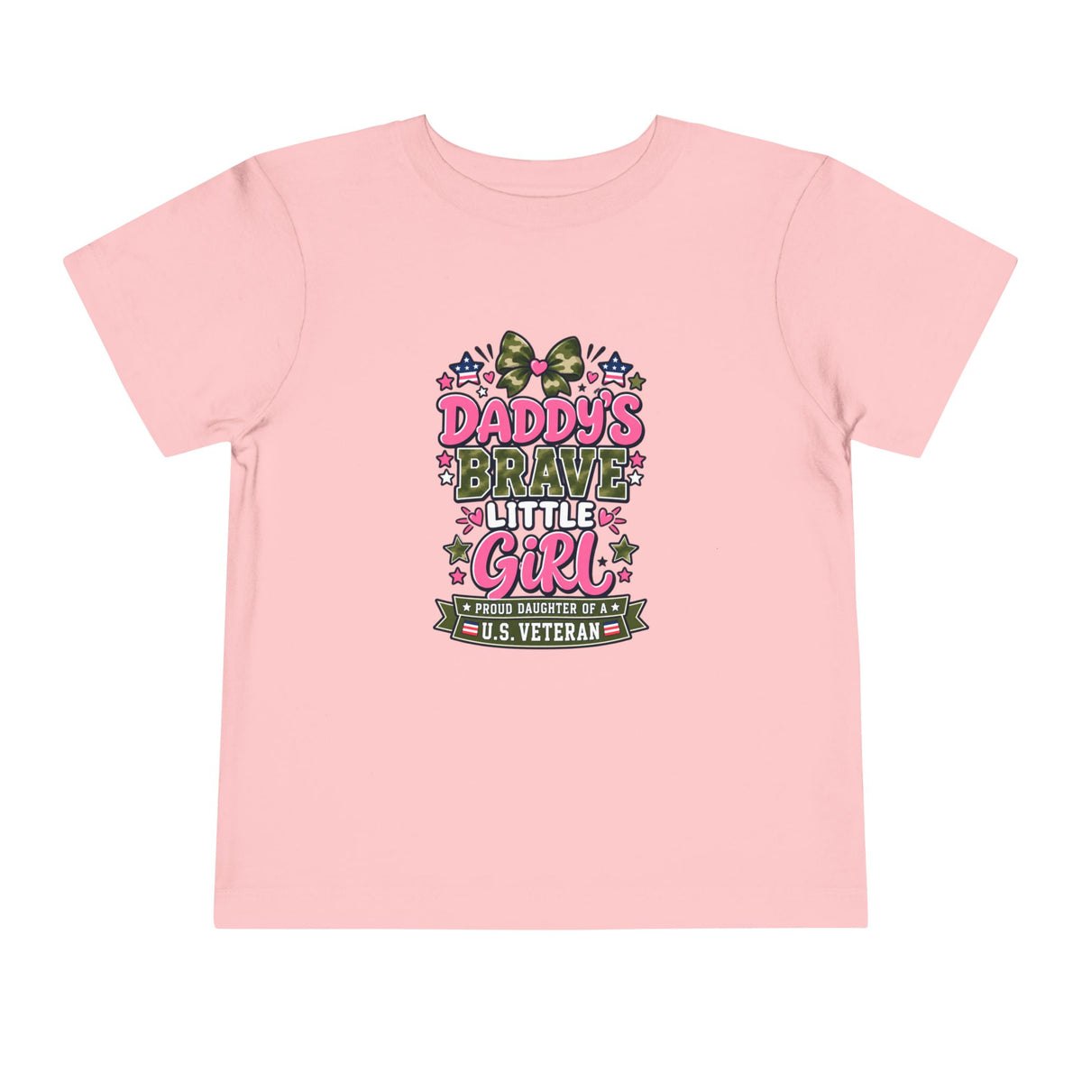 Daddy’s Brave Little Girl Shirt, Proud Daughter of a Veteran Kids Tee