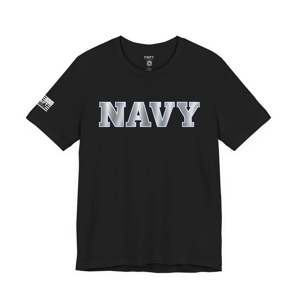 Navy Silver Shirt, Navy Veteran Tee, Military Pride T Shirt, Black Navy Gift, Sailor Apparel