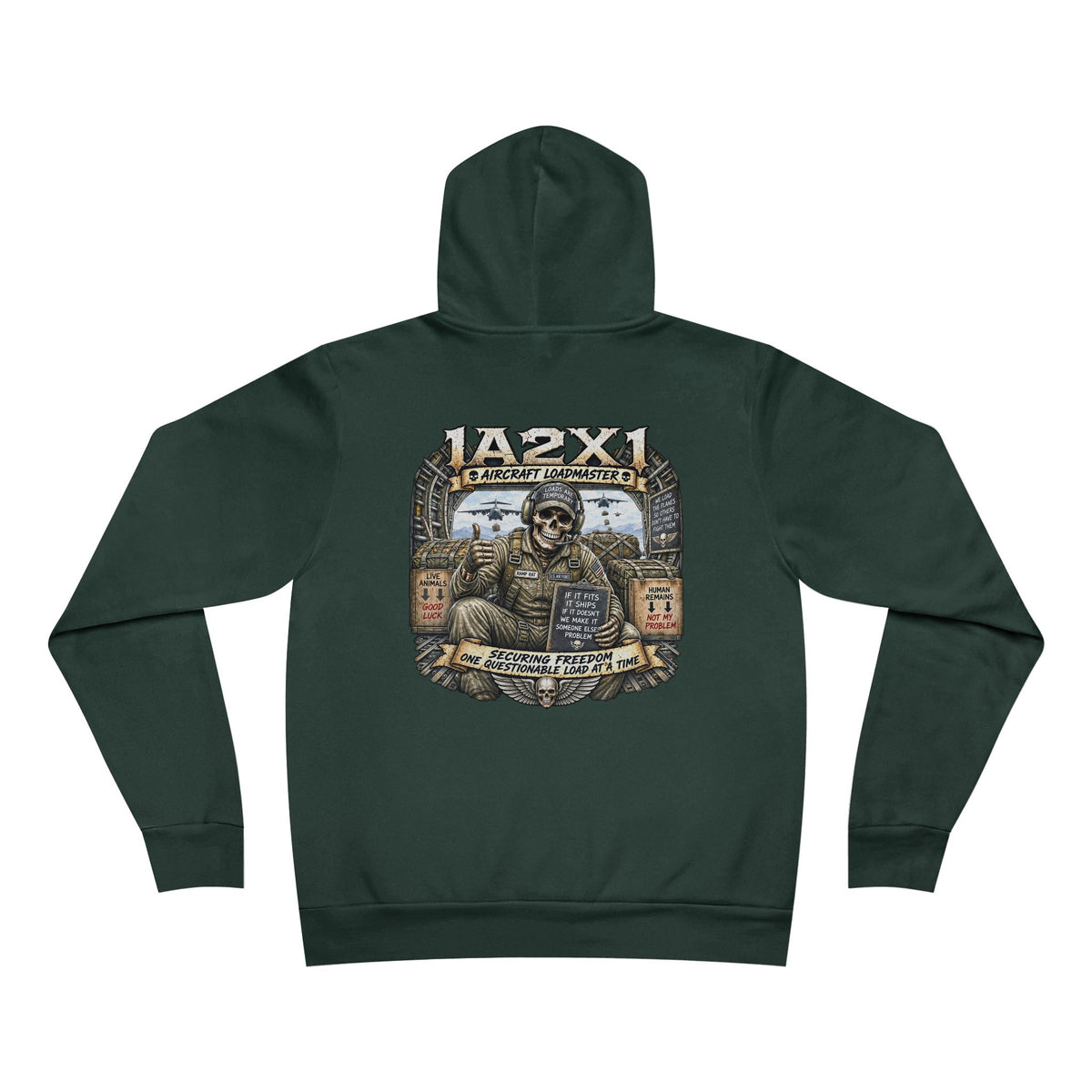 1A2X1 (Aircraft Loadmaster) USAF AFSC Specific Heavy Metal Hoodie  – Air Force Veteran Hoodie