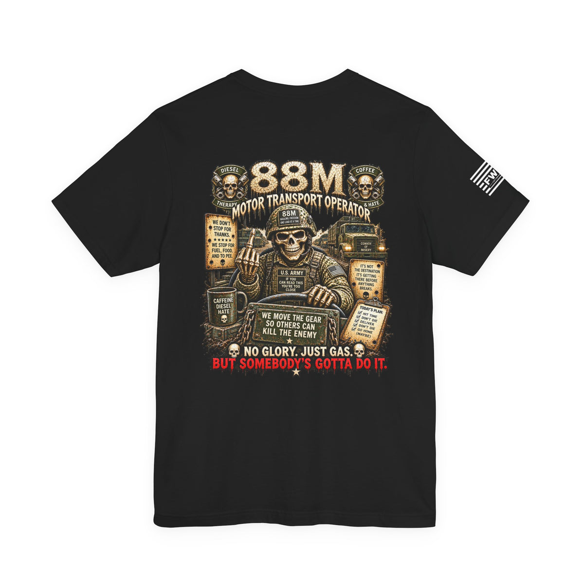88M - US Army - Motor Transport Operator - Heavy Metal T-shirt | Veteran Military Shirt
