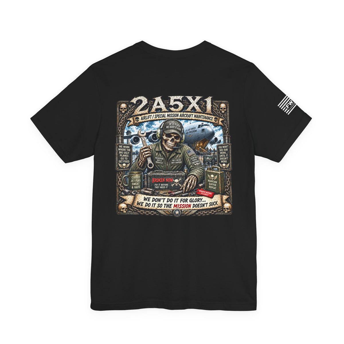 2A5X1 (Airlift - Special Mission Aircraft Maintenance) - USAF AFSC Specific Heavy Metal Edition | Air Force Veteran T-Shirt