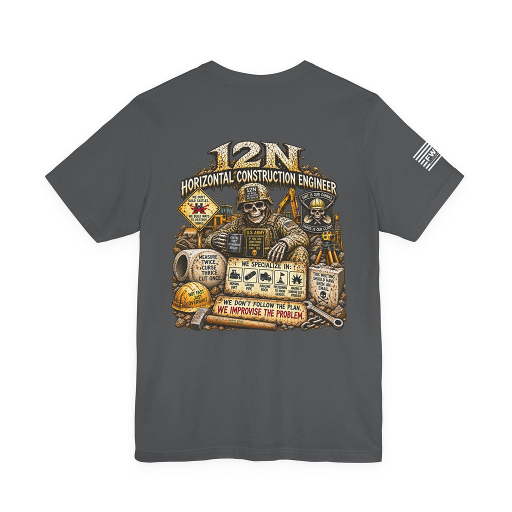12N (Horizontal Construction Engineer) - US Army Heavy Metal T-shirt | Veteran Military Shirt
