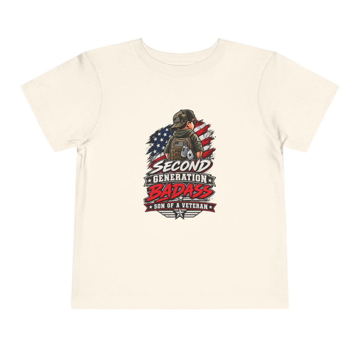 Second Generation Badass. Son of a Veteran Shirt for Boys, Proud Military Kid T Shirt, Veteran Dad Son Tee, Military Family Gift, Patriotic Youth Shirt, Veteran Family