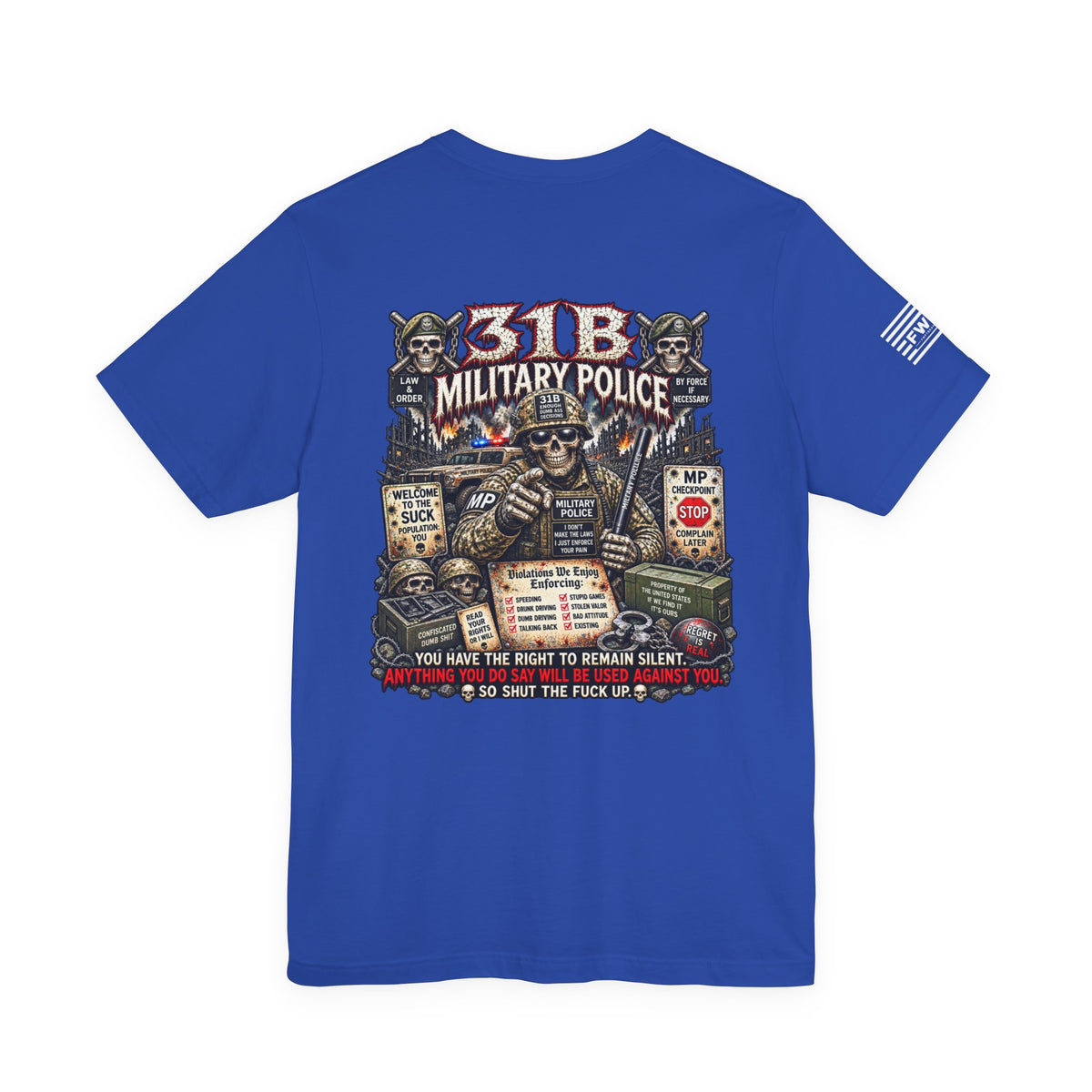 31B - US Army  - Military Police - Heavy Metal T-shirt | Veteran Military Shirt