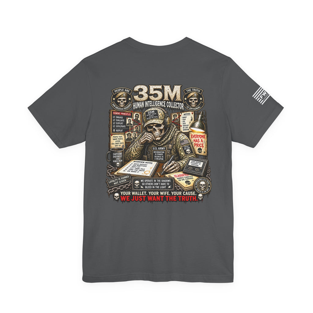 35M (Human Intelligence Collector) - US Army Heavy Metal T-shirt | Veteran Military Shirt