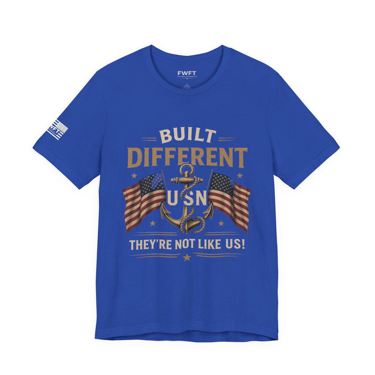 Built Different USN – Navy Veteran T-Shirt