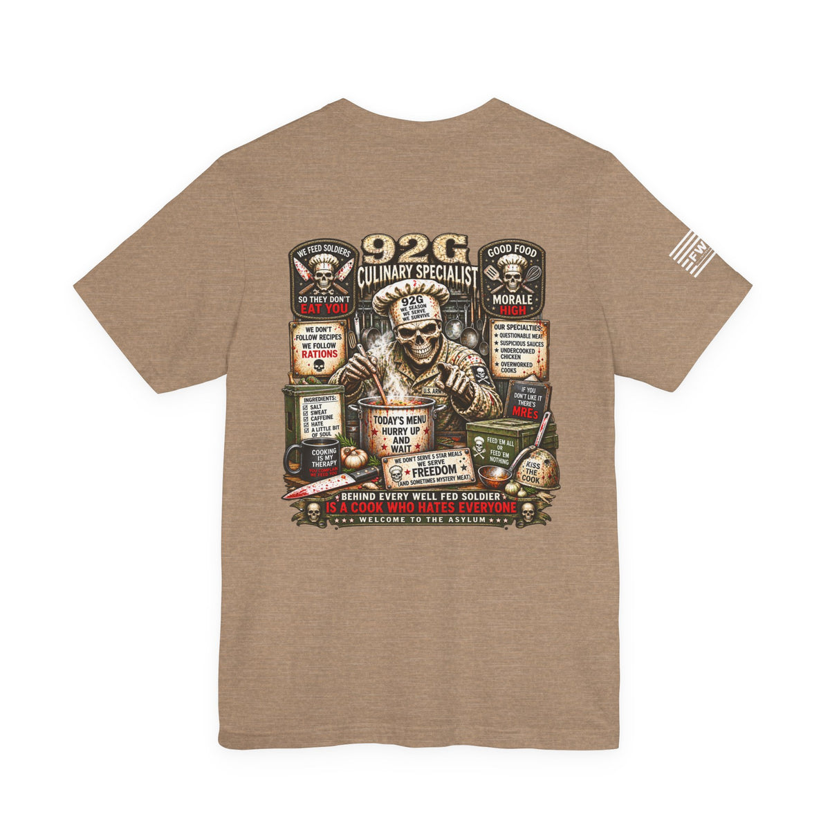 92G - US Army - Culinary Specialist - Heavy Metal T-shirt | Veteran Military Shirt
