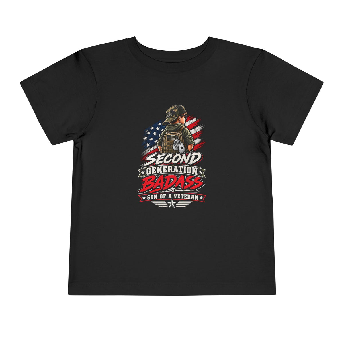Second Generation Badass. Son of a Veteran Shirt for Boys, Proud Military Kid T Shirt, Veteran Dad Son Tee, Military Family Gift, Patriotic Youth Shirt, Veteran Family