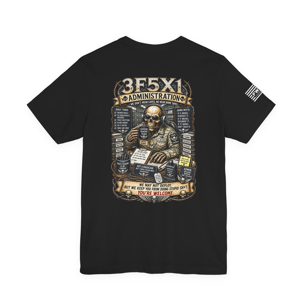 3F5X1 (Administration) - USAF AFSC Specific Heavy Metal Edition | Air Force Veteran T-Shirt