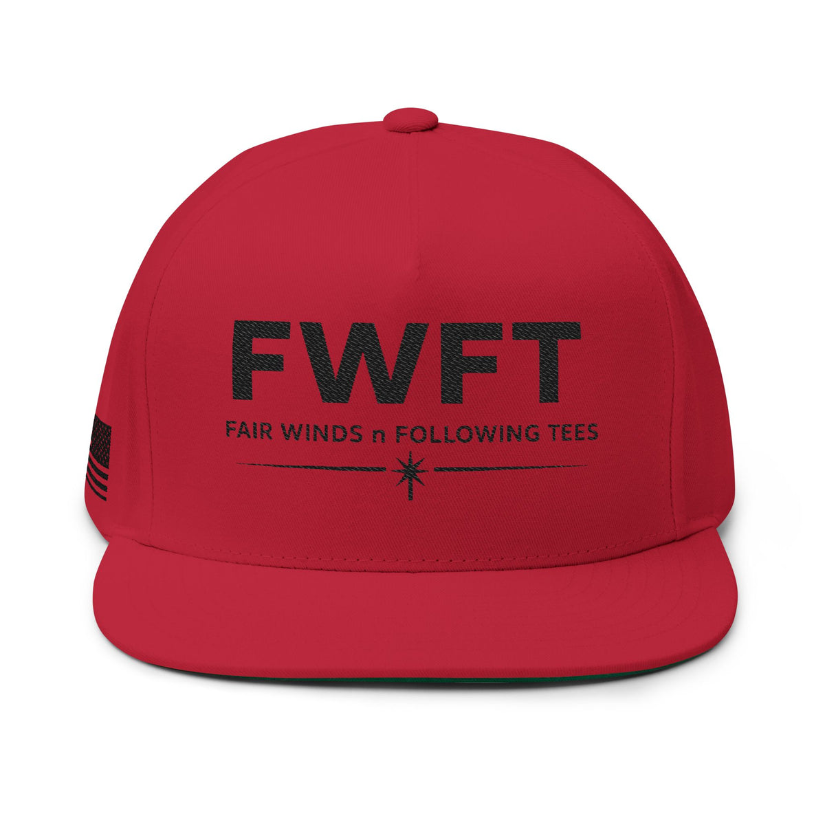 FWFT Hat, Fair Winds & Following Tees Snapback, Navy Veteran Inspired Cap, Flat Bill Military Hat, Streetwear Veteran Brand