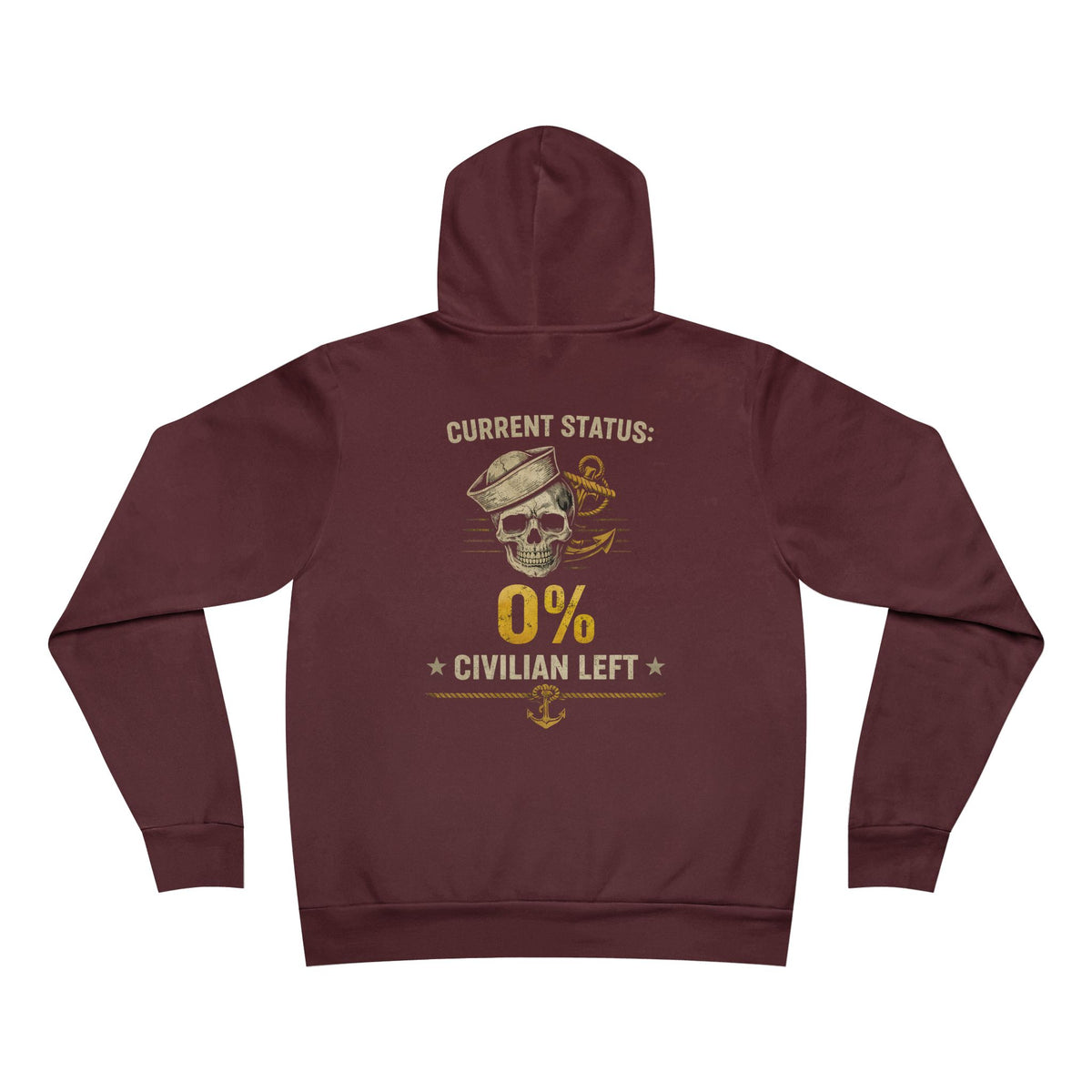 Current Status 0% Civilian Left Hoodie – Navy Veteran Military Graphic Hoodie
