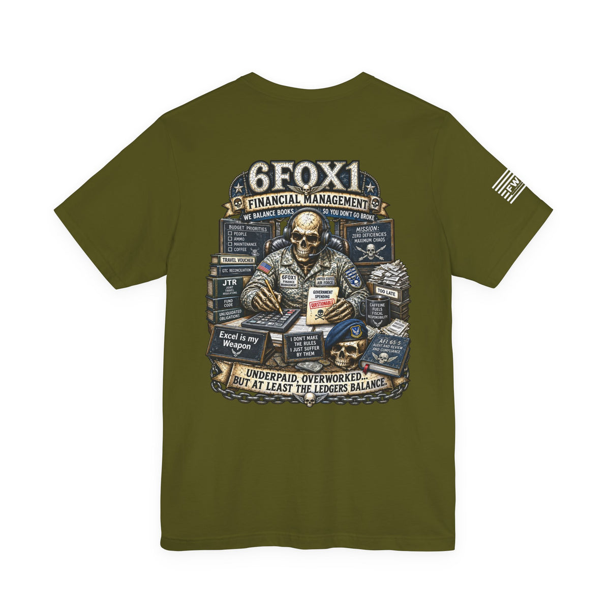 6F0X1 (Financial Management and Comptroller Specialist) USAF AFSC Specific Heavy Metal Edition T-Shirt