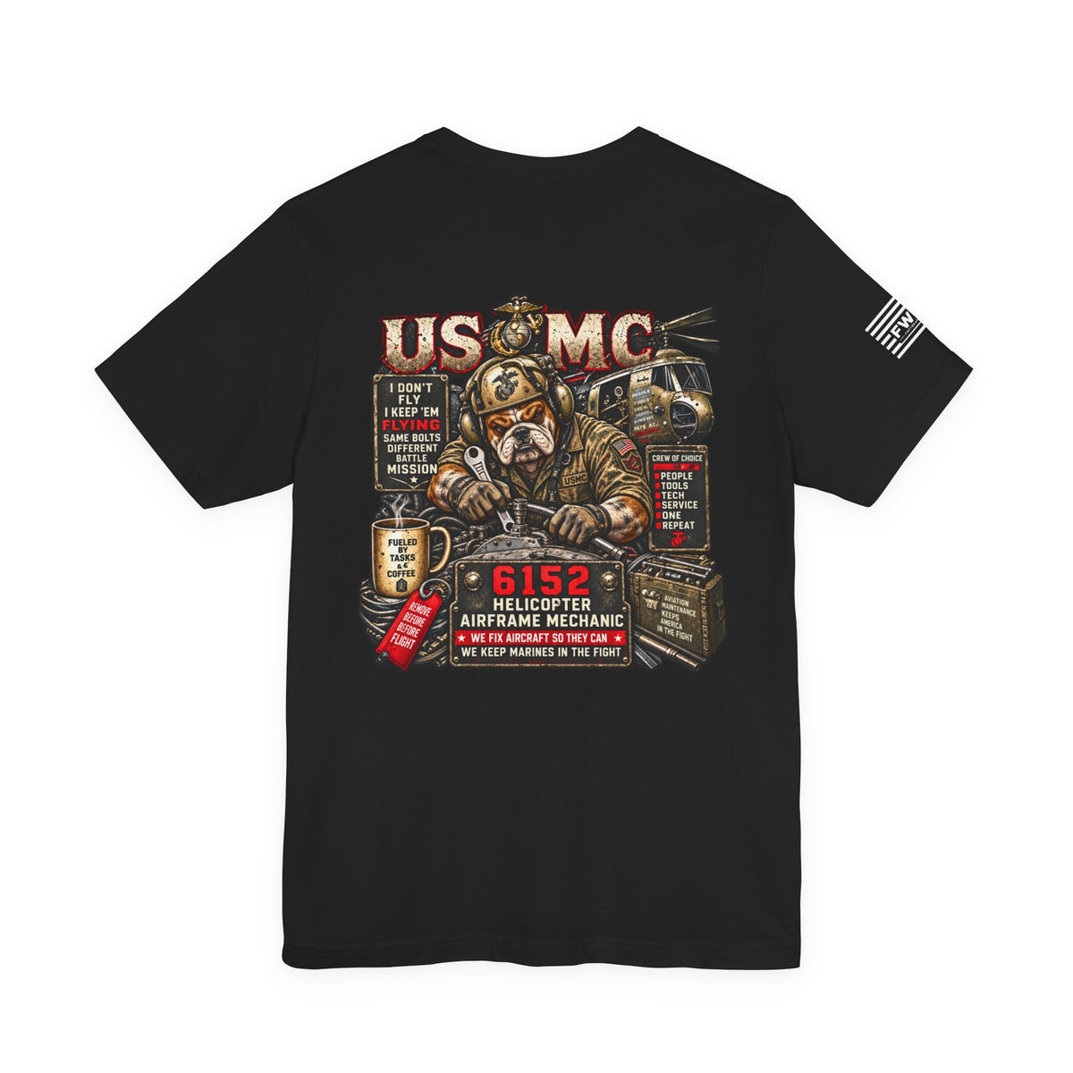 6152 Helicopter Airframe Mechanic Shirt, USMC Marine Corps Aviation Veteran T-Shirt