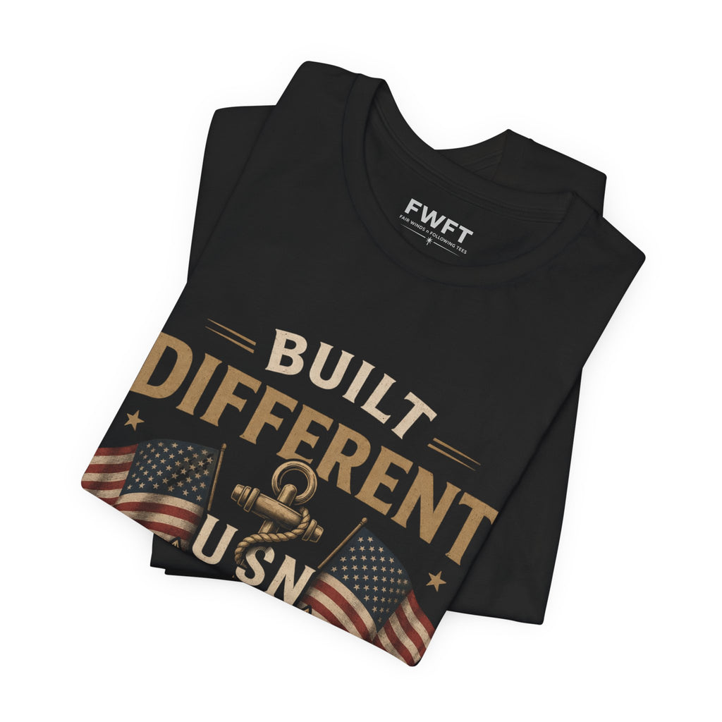 Built Different USN – Navy Veteran T-Shirt