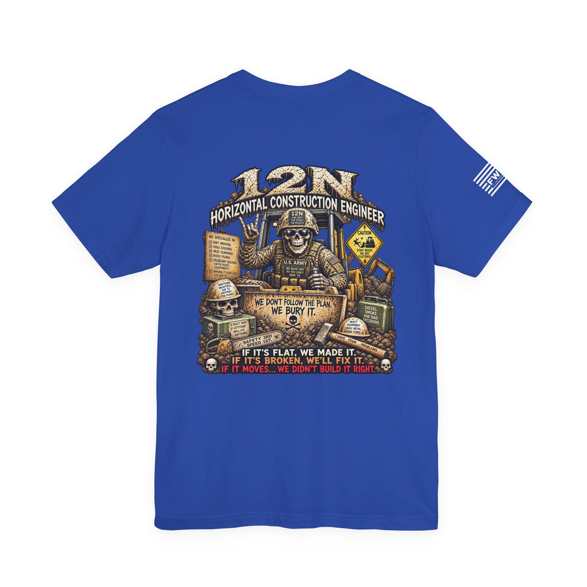 12N (Horizontal Construction Engineer) - US Army Heavy Metal T-shirt | Veteran Military Shirt