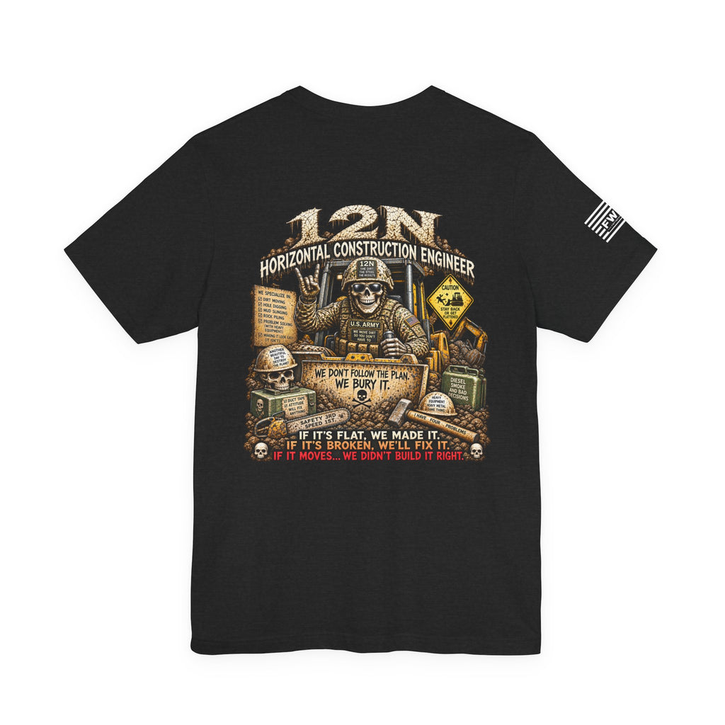 12N (Horizontal Construction Engineer) - US Army Heavy Metal T-shirt | Veteran Military Shirt
