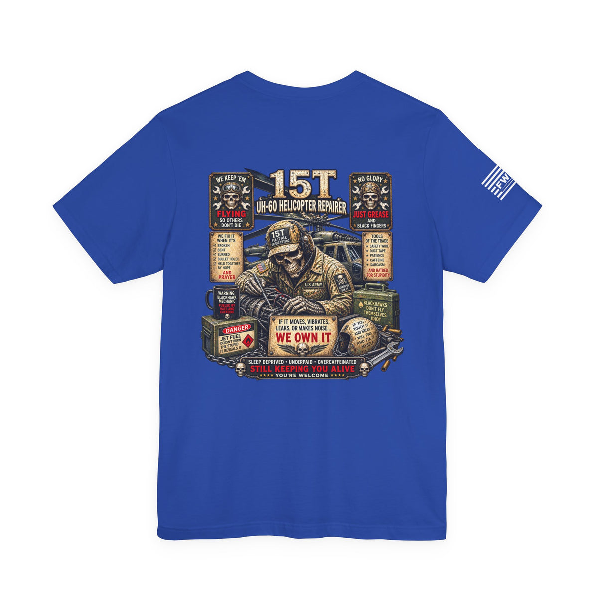 15T - US Army - UH-60 Helicopter Repairer - Heavy Metal T-shirt | Veteran Military Shirt