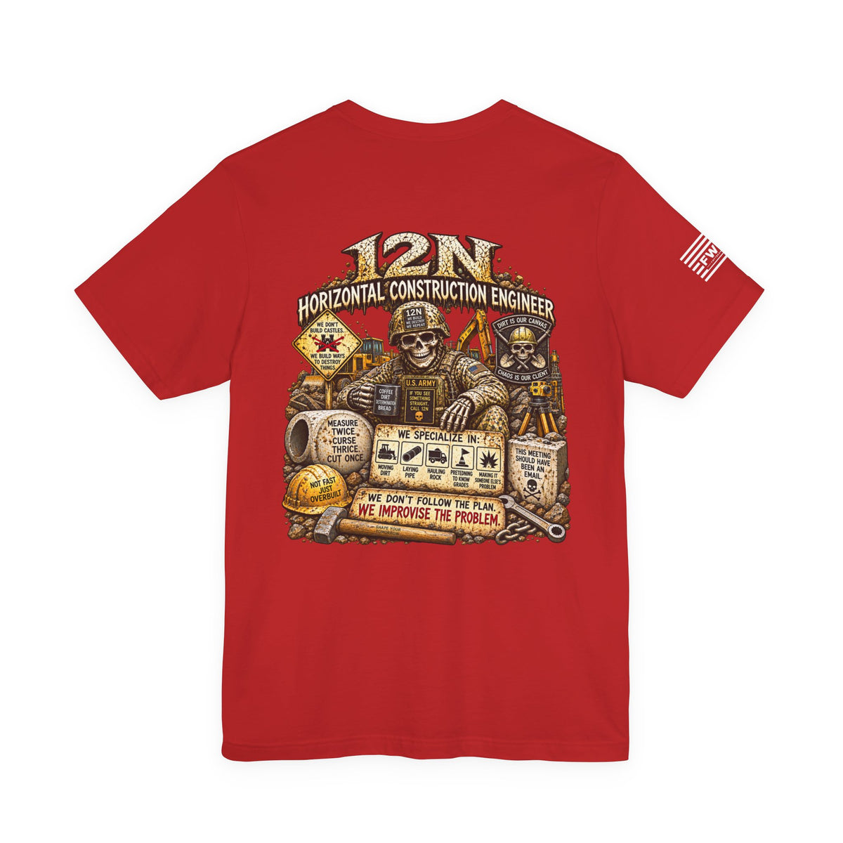 12N (Horizontal Construction Engineer) - US Army Heavy Metal T-shirt | Veteran Military Shirt