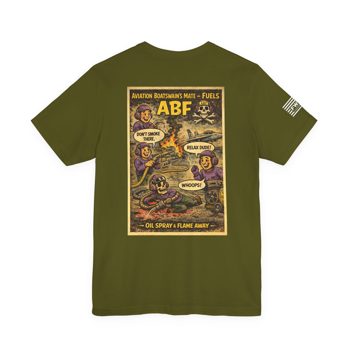 ABF (Aviation Boatswain's Mate - Fuels) Shirt – 1950s Dark Humor Military Tee – Navy Veteran Graphic T-Shirt – Vintage Style Work Rate Design