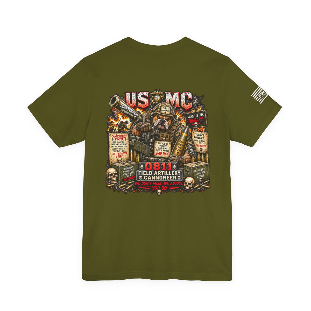 0811 Field Artillery Cannoneer Shirt, USMC Marine Corps Artillery Veteran T-Shirt