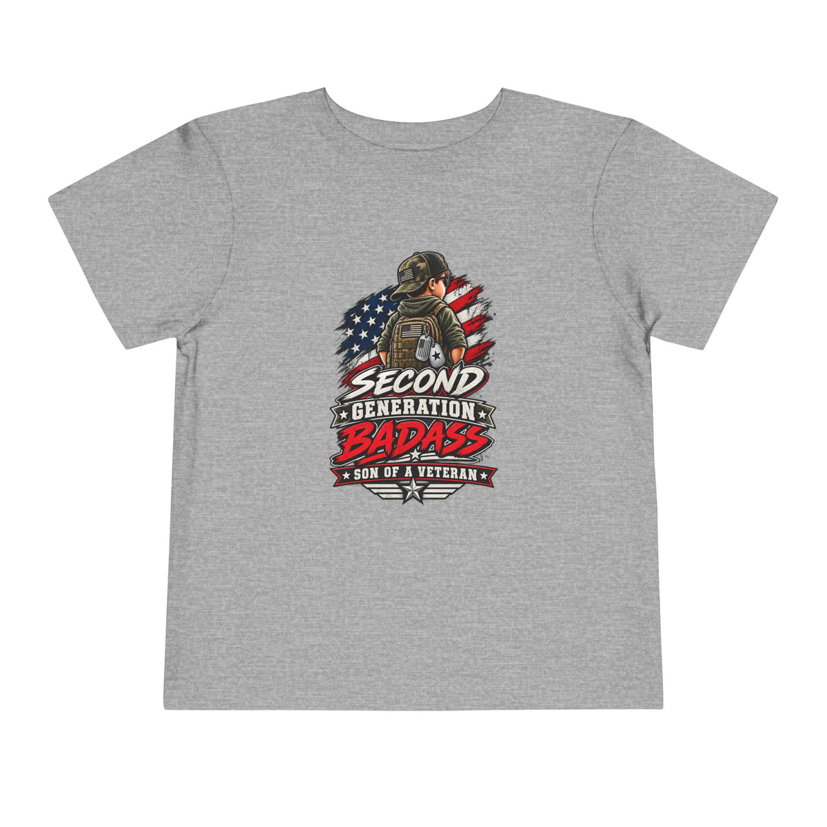 Second Generation Badass. Son of a Veteran Shirt for Boys, Proud Military Kid T Shirt, Veteran Dad Son Tee, Military Family Gift, Patriotic Youth Shirt, Veteran Family