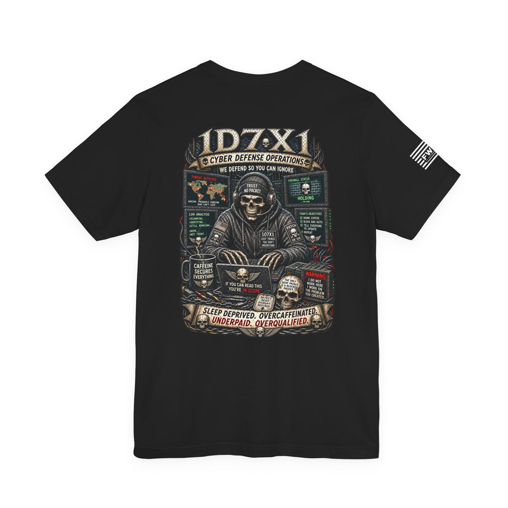 1D7X1 (Cyber Defense Operations) - USAF AFSC Specific Heavy Metal Edition | Air Force Veteran T-Shirt
