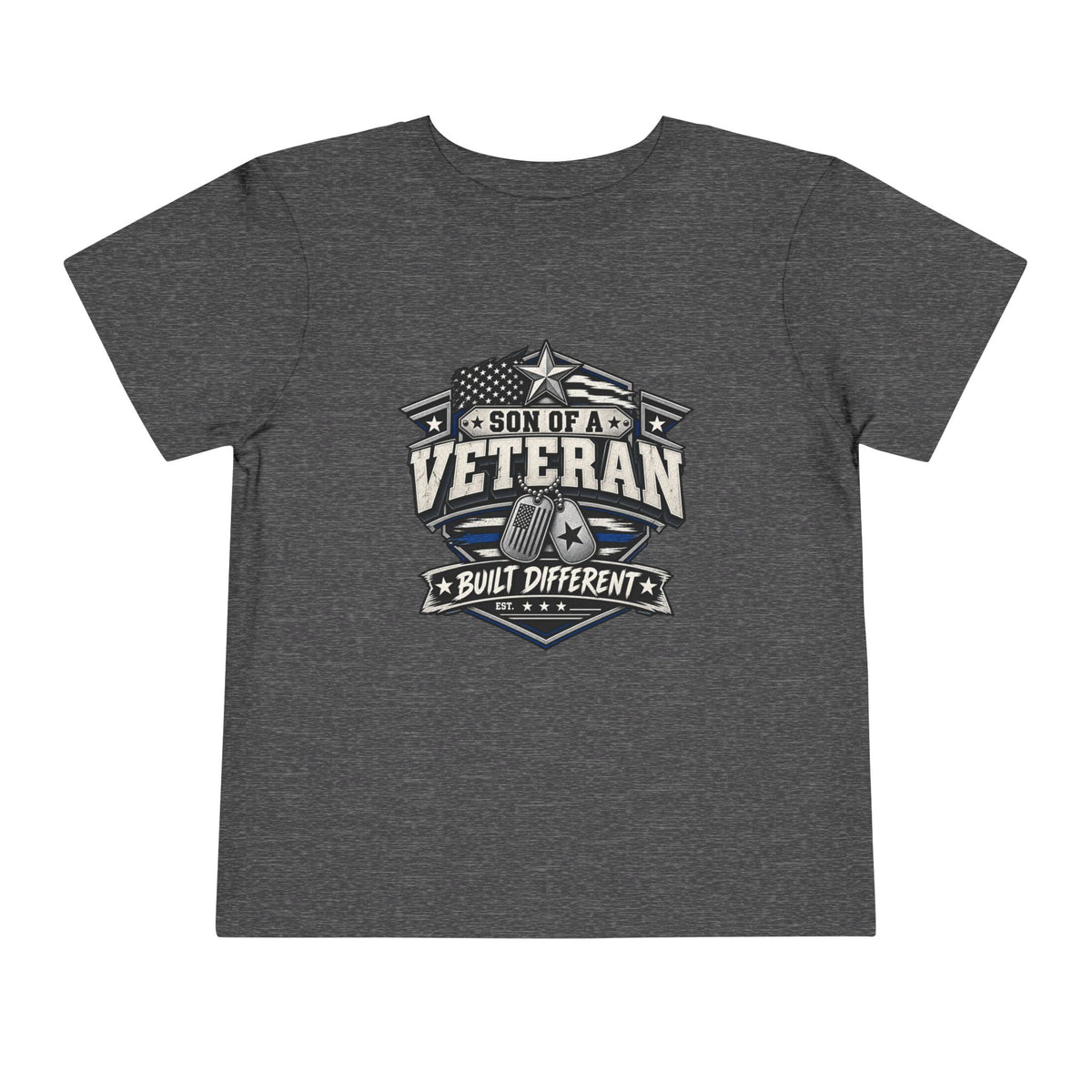 Son of a Veteran. Built Different. Son of a Veteran Shirt for Boys, Proud Military Kid T Shirt, Veteran Dad Son Tee, Military Family Gift, Patriotic Youth Shirt, Veteran Family