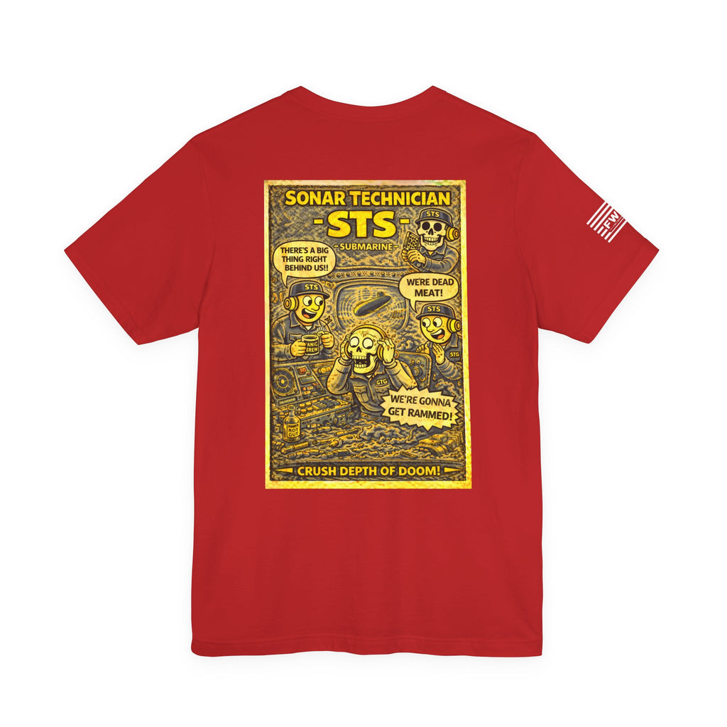 STS (Sonar Technician - Submarine) Shirt – 1950s Dark Humor Military Tee – Navy Veteran Graphic T-Shirt – Vintage Style Work Rate Design