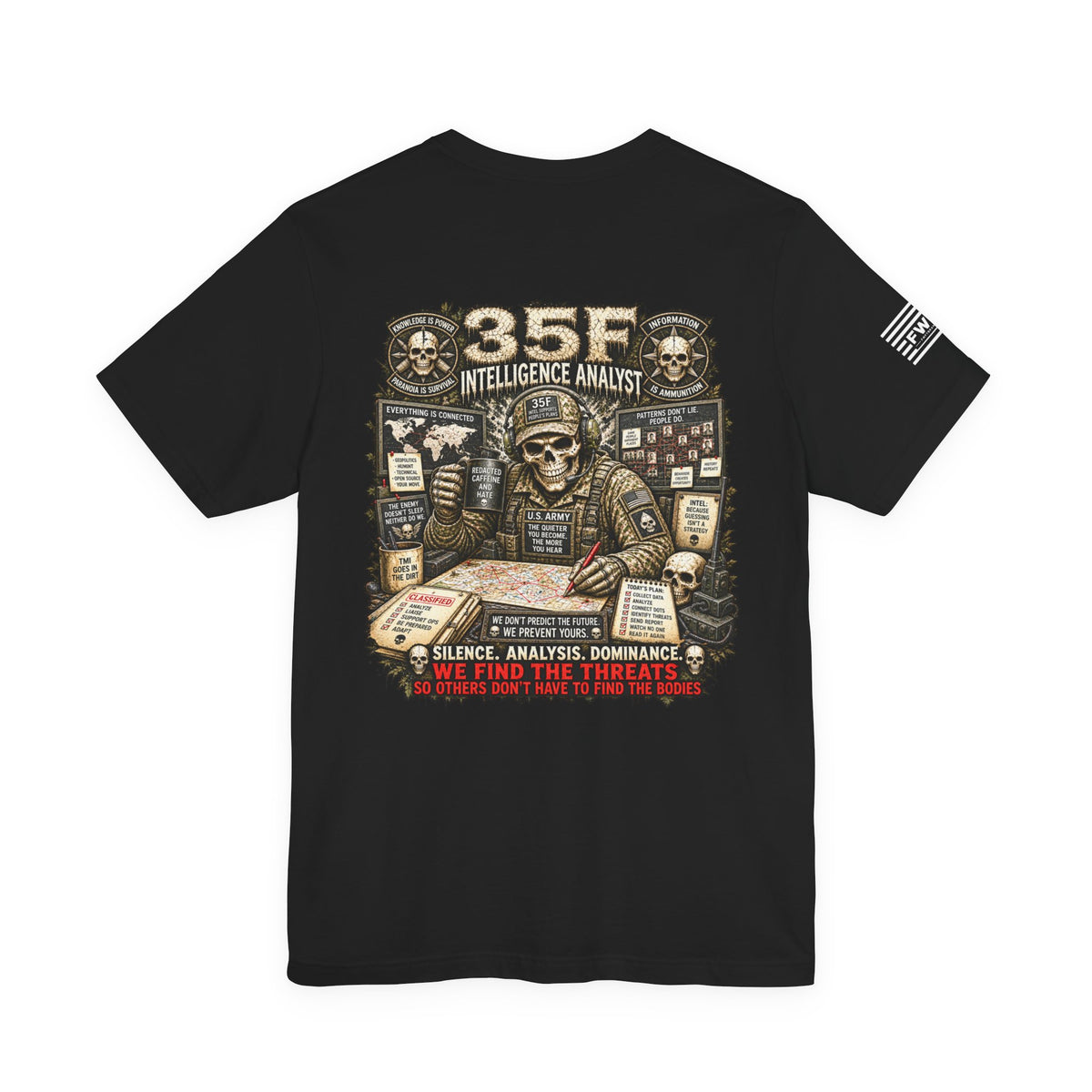 35F (Intelligence Analyst) - US Army Heavy Metal T-shirt | Army Veteran Shirt