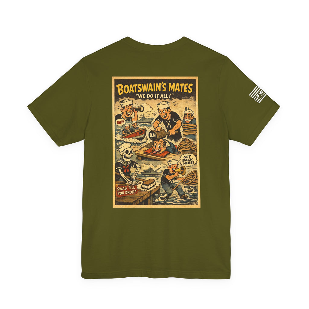 BM (Boatwain's Mate) Shirt – 1950s Dark Humor Military Tee – Navy Veteran Graphic T-Shirt – Vintage Style Work Rate Design