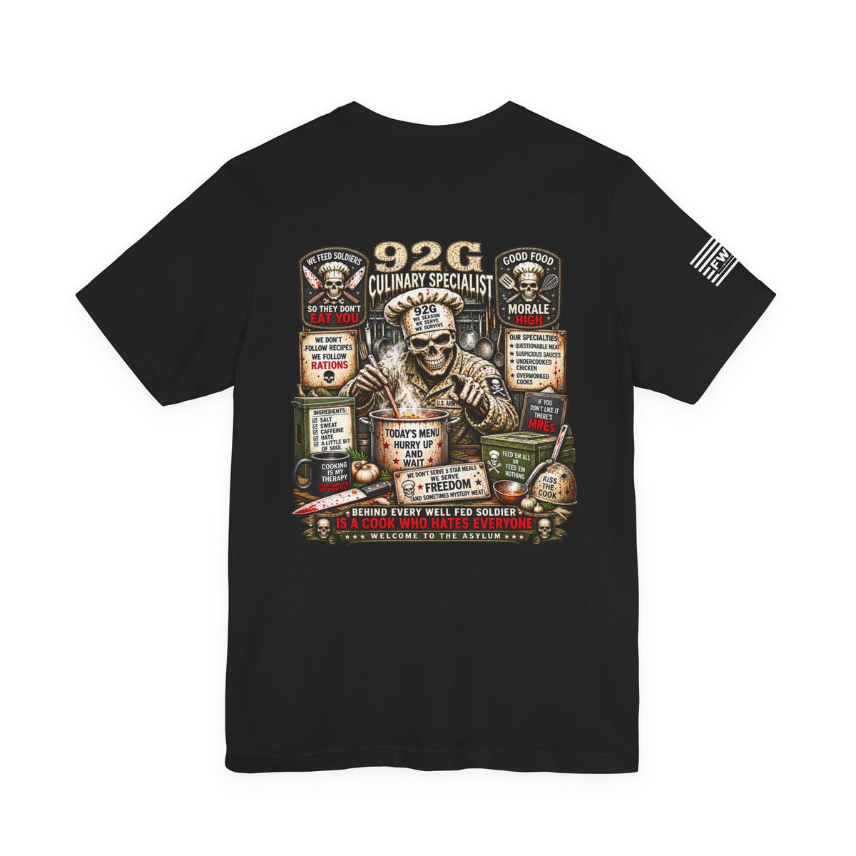 92G - US Army - Culinary Specialist - Heavy Metal T-shirt | Veteran Military Shirt