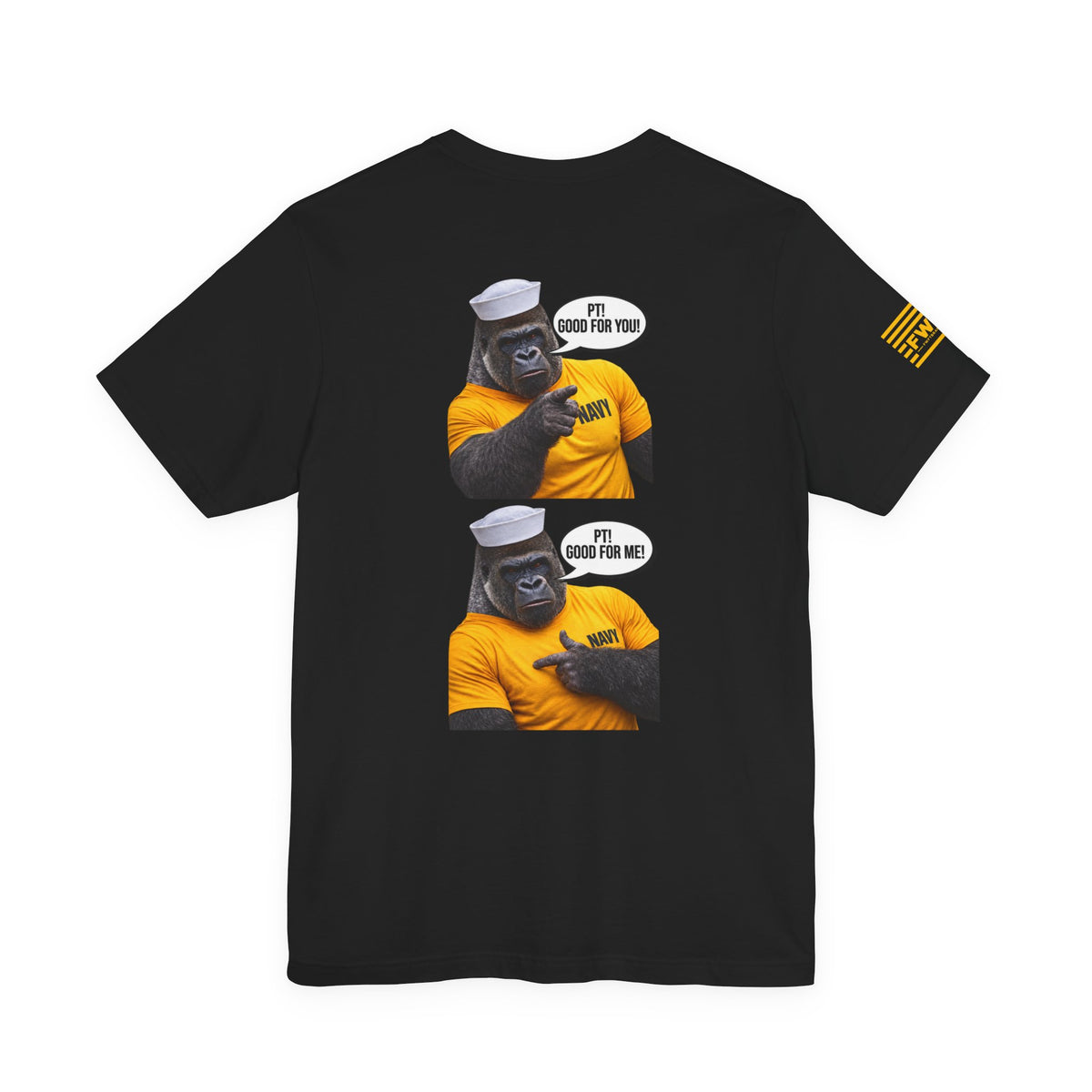 Navy PT Gorilla Shirt, US Navy Sailor Veteran Physical Training Humor T-Shirt