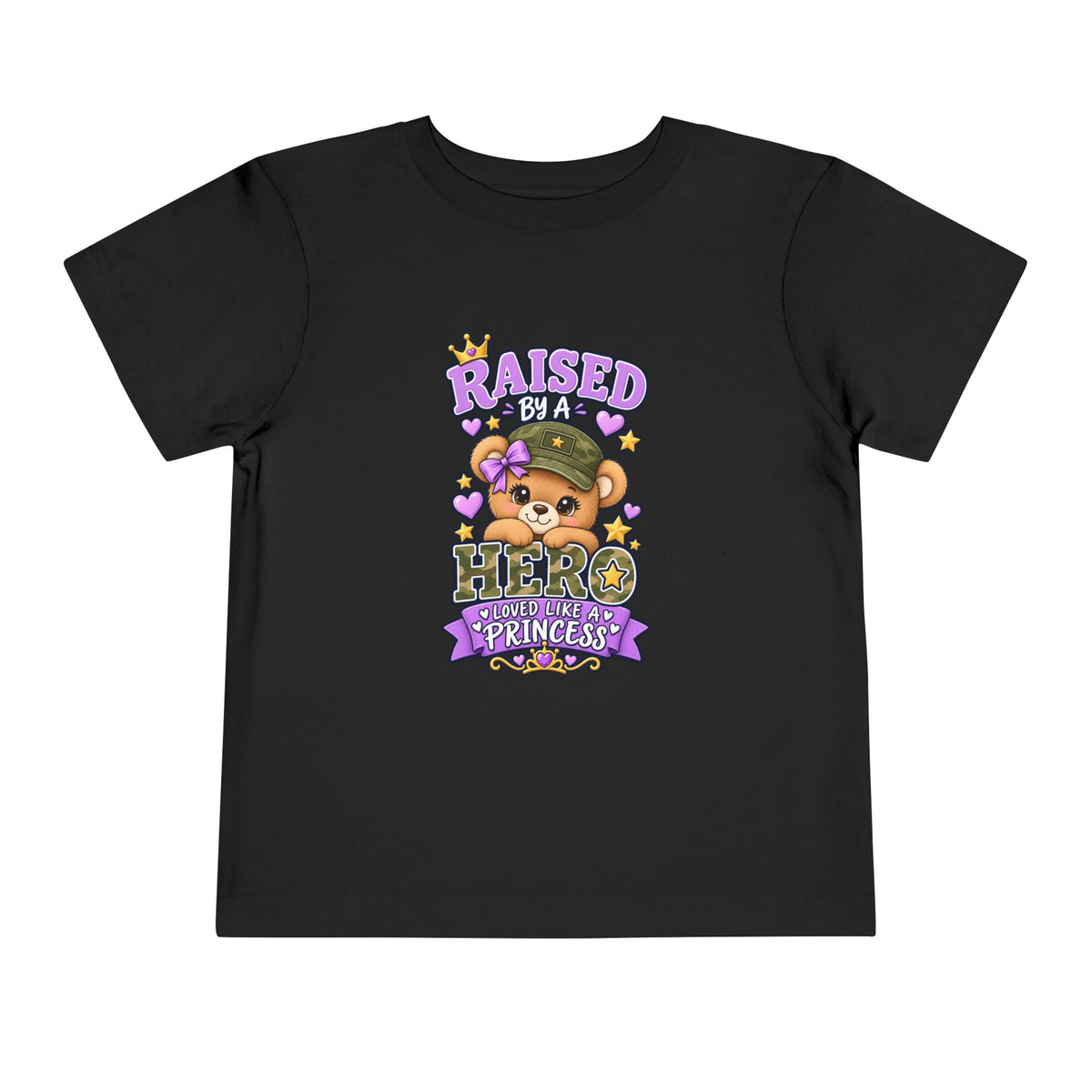 Raised by a Hero Shirt, Loved Like a Princess Veteran Daughter Kids Tee