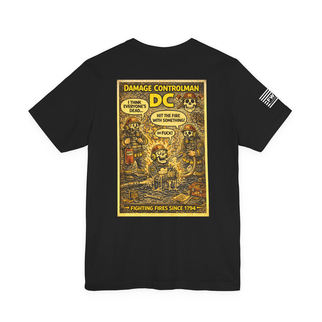DC (Damage Controlman) Shirt – 1950s Dark Humor Military Tee – Navy Veteran Graphic T-Shirt – Vintage Style Work Rate Design