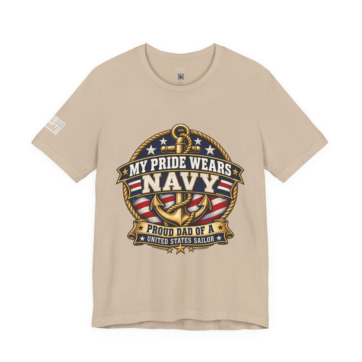 My Pride Wears Navy Dad Shirt, Proud Father of a US Sailor T Shirt, Navy Boot Camp Graduation Gift, Military Family Tee