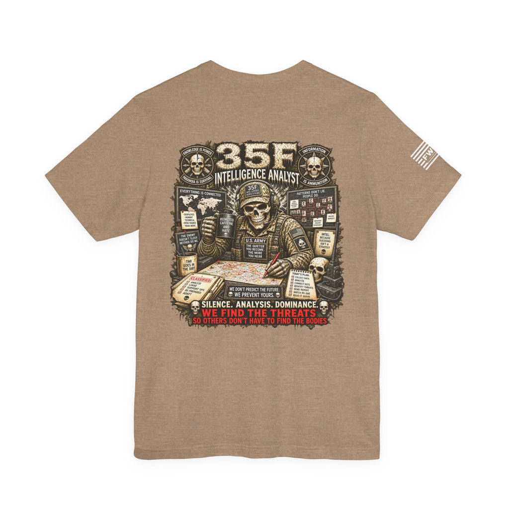 35F (Intelligence Analyst) - US Army Heavy Metal T-shirt | Army Veteran Shirt