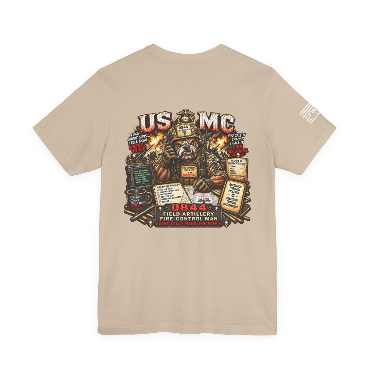 0844 Field Artillery Fire Control Marine Shirt, USMC Artillery Veteran T-Shirt