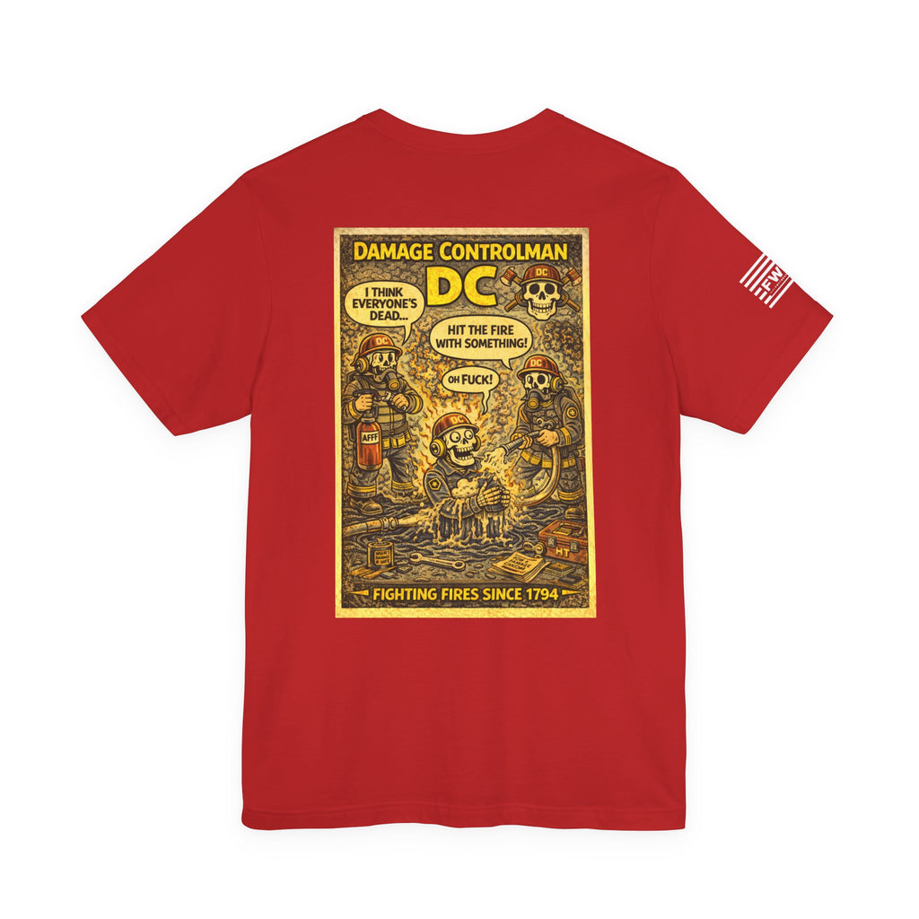 DC (Damage Controlman) Shirt – 1950s Dark Humor Military Tee – Navy Veteran Graphic T-Shirt – Vintage Style Work Rate Design
