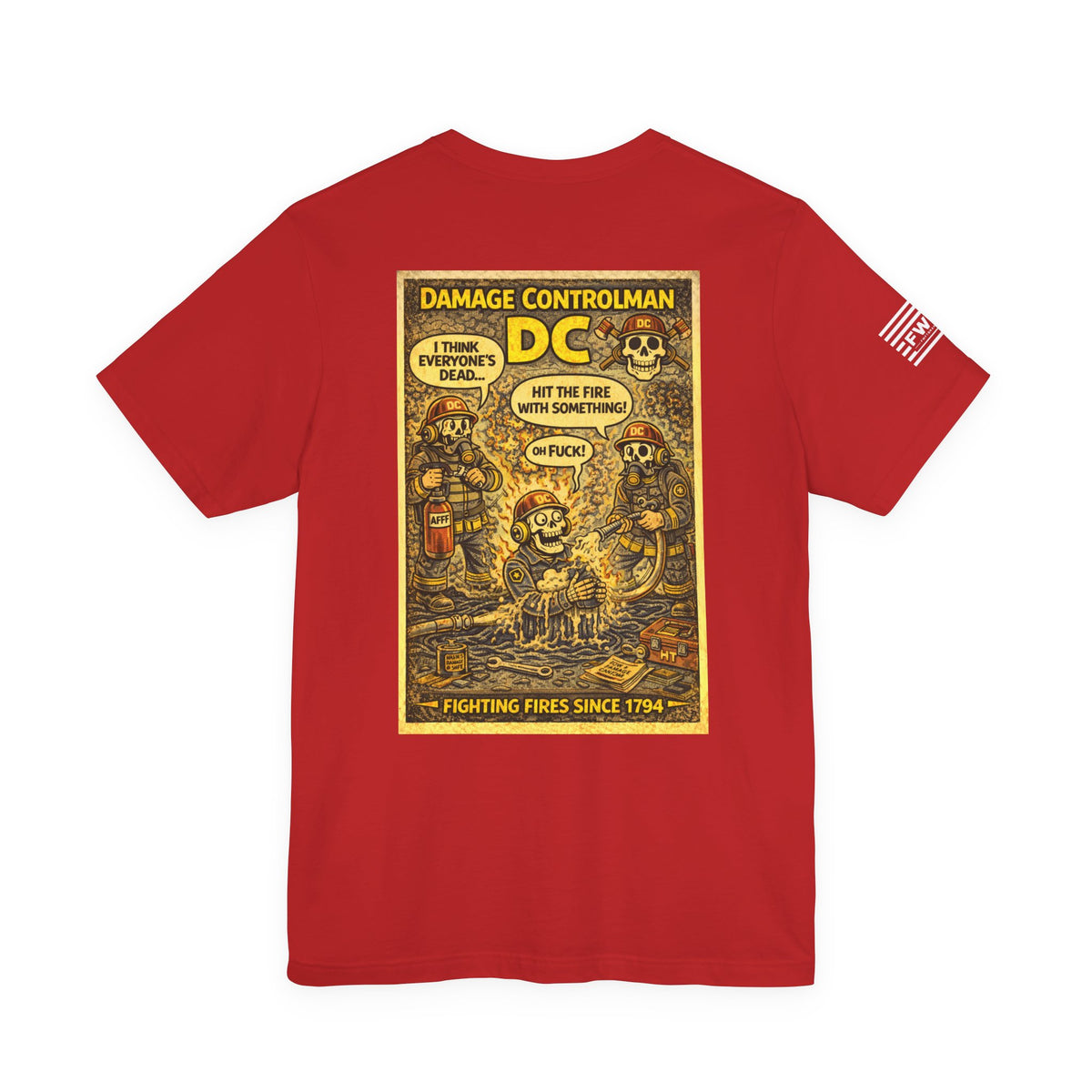DC (Damage Controlman) Shirt – 1950s Dark Humor Military Tee – Navy Veteran Graphic T-Shirt – Vintage Style Work Rate Design
