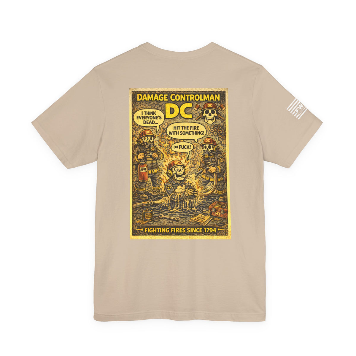 DC (Damage Controlman) Shirt – 1950s Dark Humor Military Tee – Navy Veteran Graphic T-Shirt – Vintage Style Work Rate Design