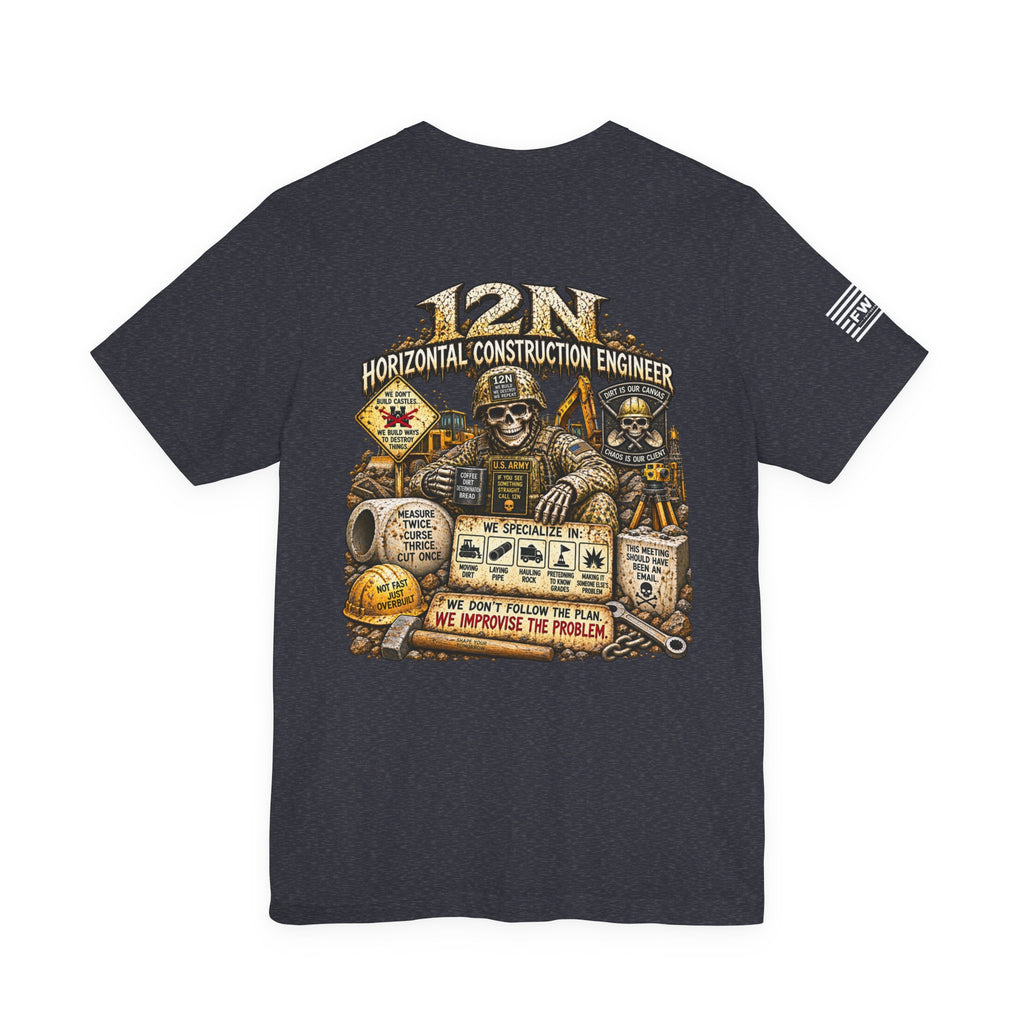 12N (Horizontal Construction Engineer) - US Army Heavy Metal T-shirt | Veteran Military Shirt