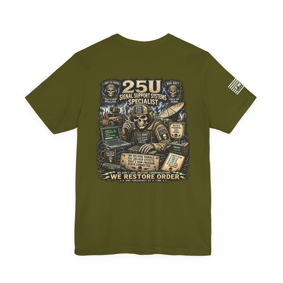 25U (Signal Support Systems Specialist) - US Army Heavy Metal T-shirt | Veteran Military Shirt