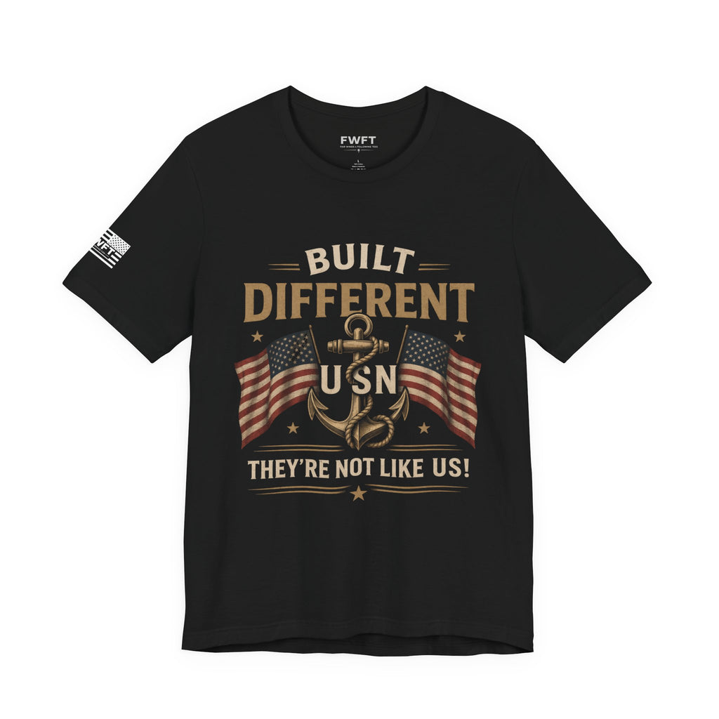 Built Different USN – Navy Veteran T-Shirt