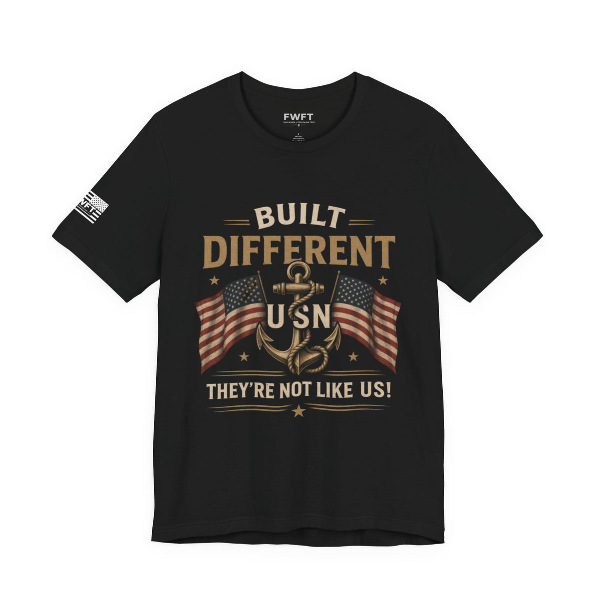 Built Different USN – Navy Veteran T-Shirt