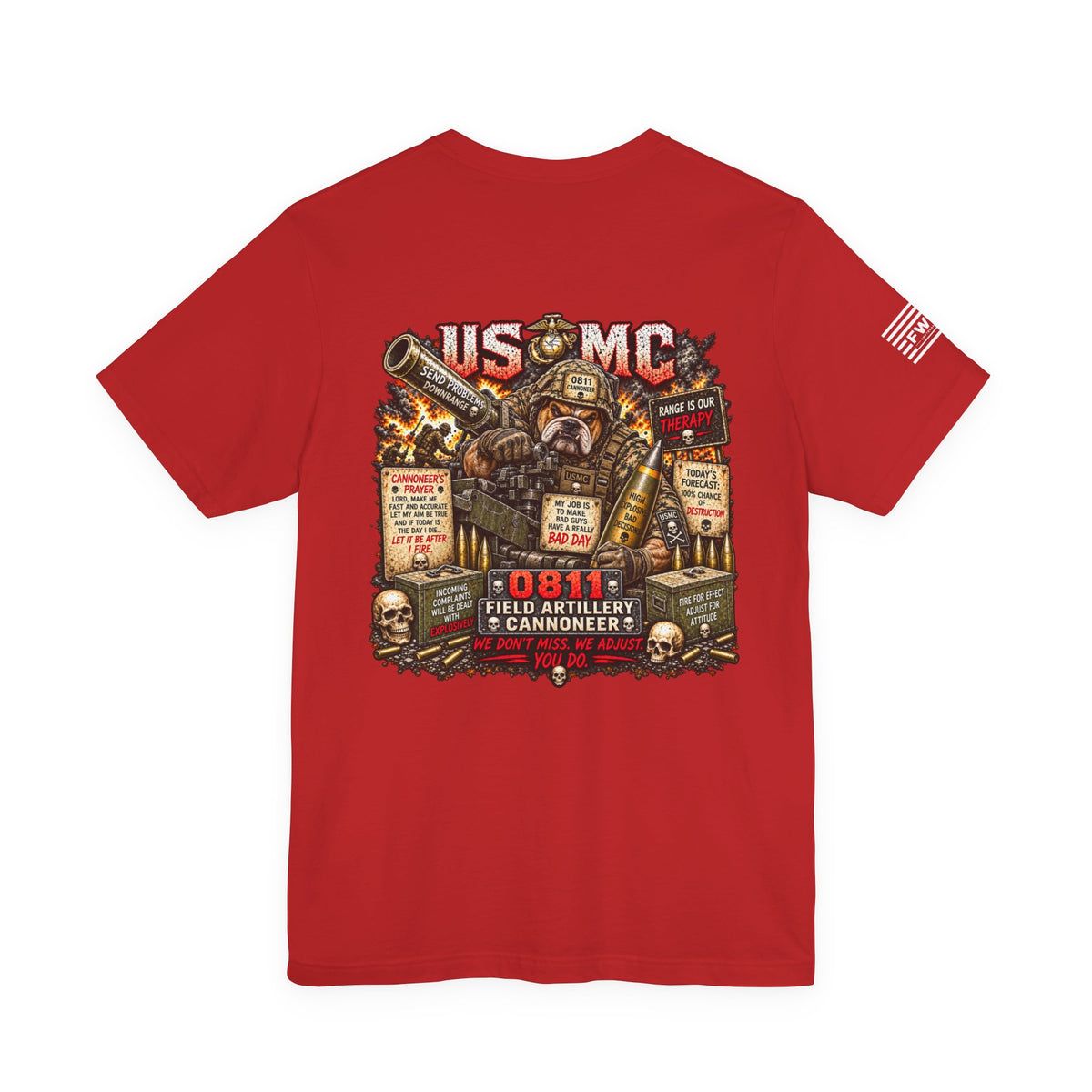 0811 Field Artillery Cannoneer Shirt, USMC Marine Corps Artillery Veteran T-Shirt