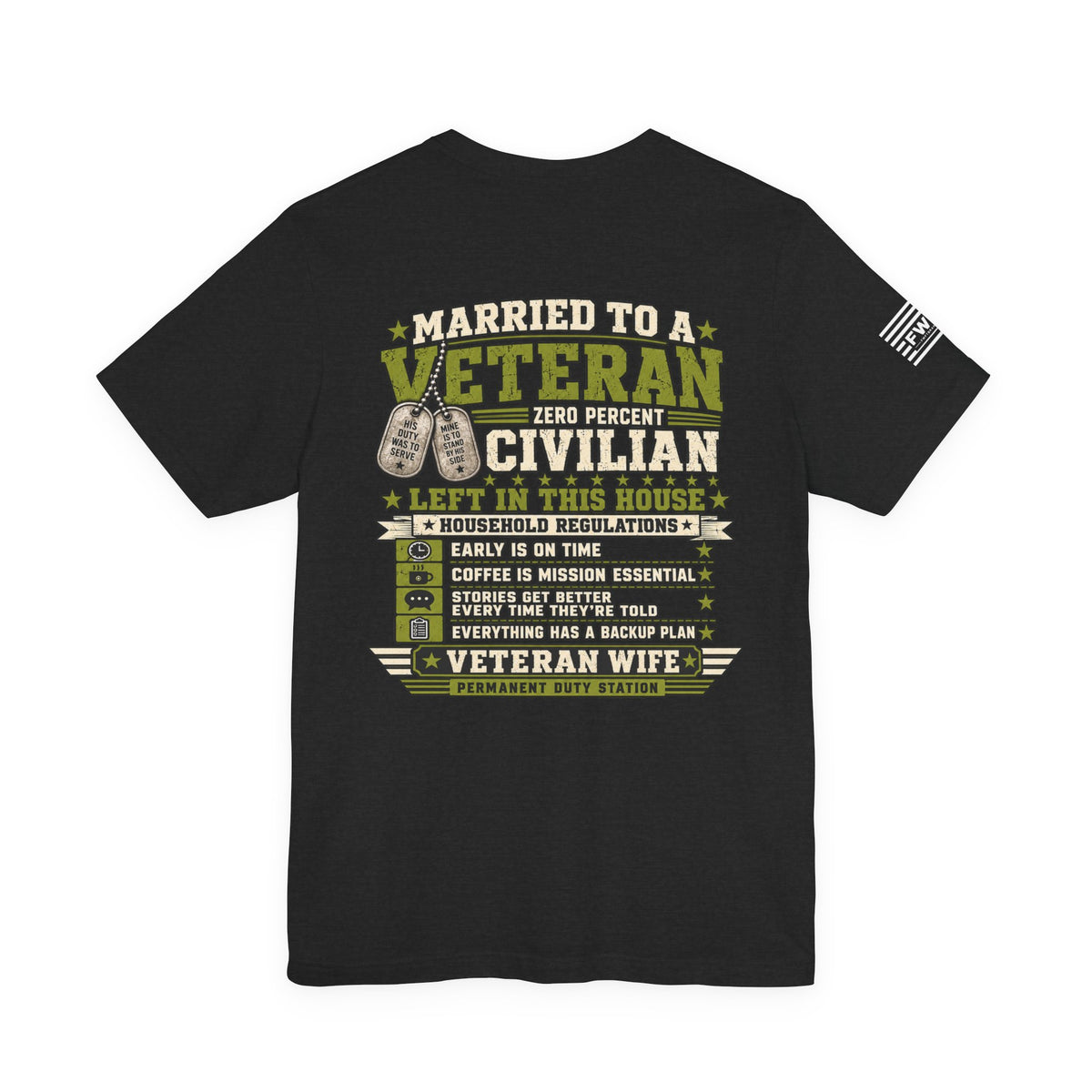 Veteran Spouse Shirt, Proud Civilian Military Supporter Tee, [Design Phrase], Veteran Wife Husband Gift, Military Family T-Shirt