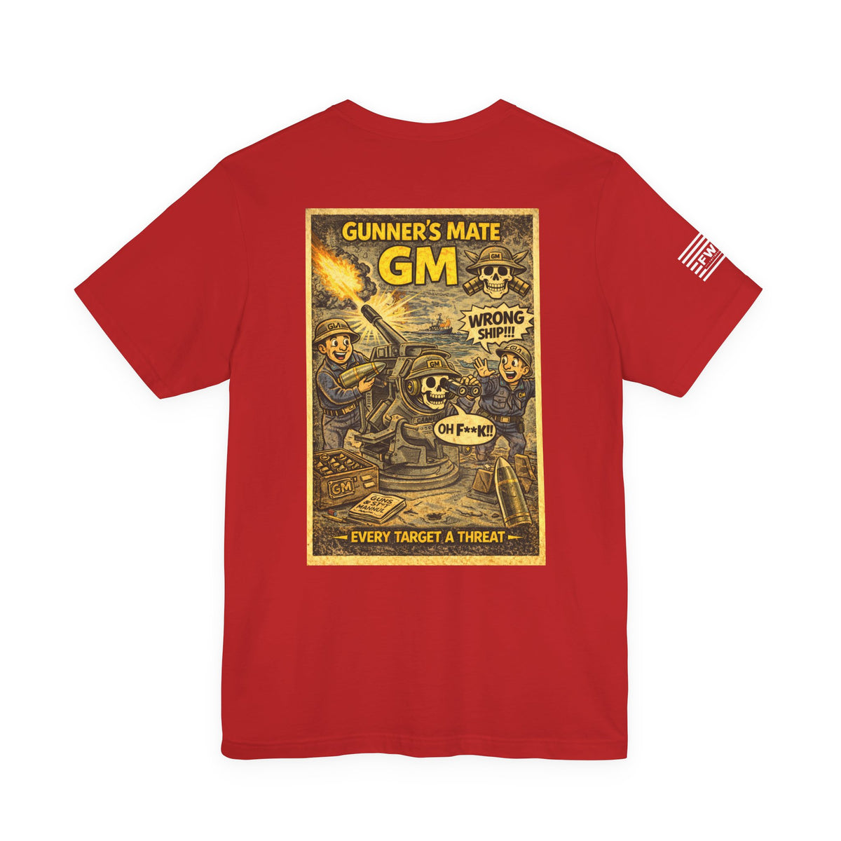 GM (Gunner's Mate) Shirt – 1950s Dark Humor Military Tee – Navy Veteran Graphic T-Shirt – Vintage Style Work Rate Design