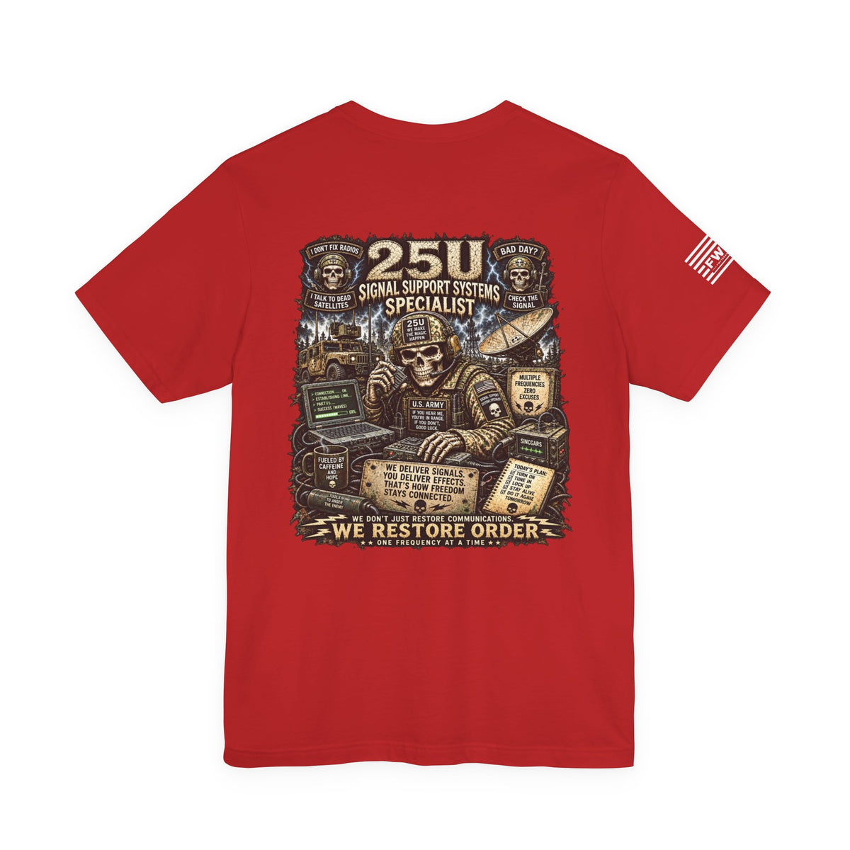25U (Signal Support Systems Specialist) - US Army Heavy Metal T-shirt | Veteran Military Shirt