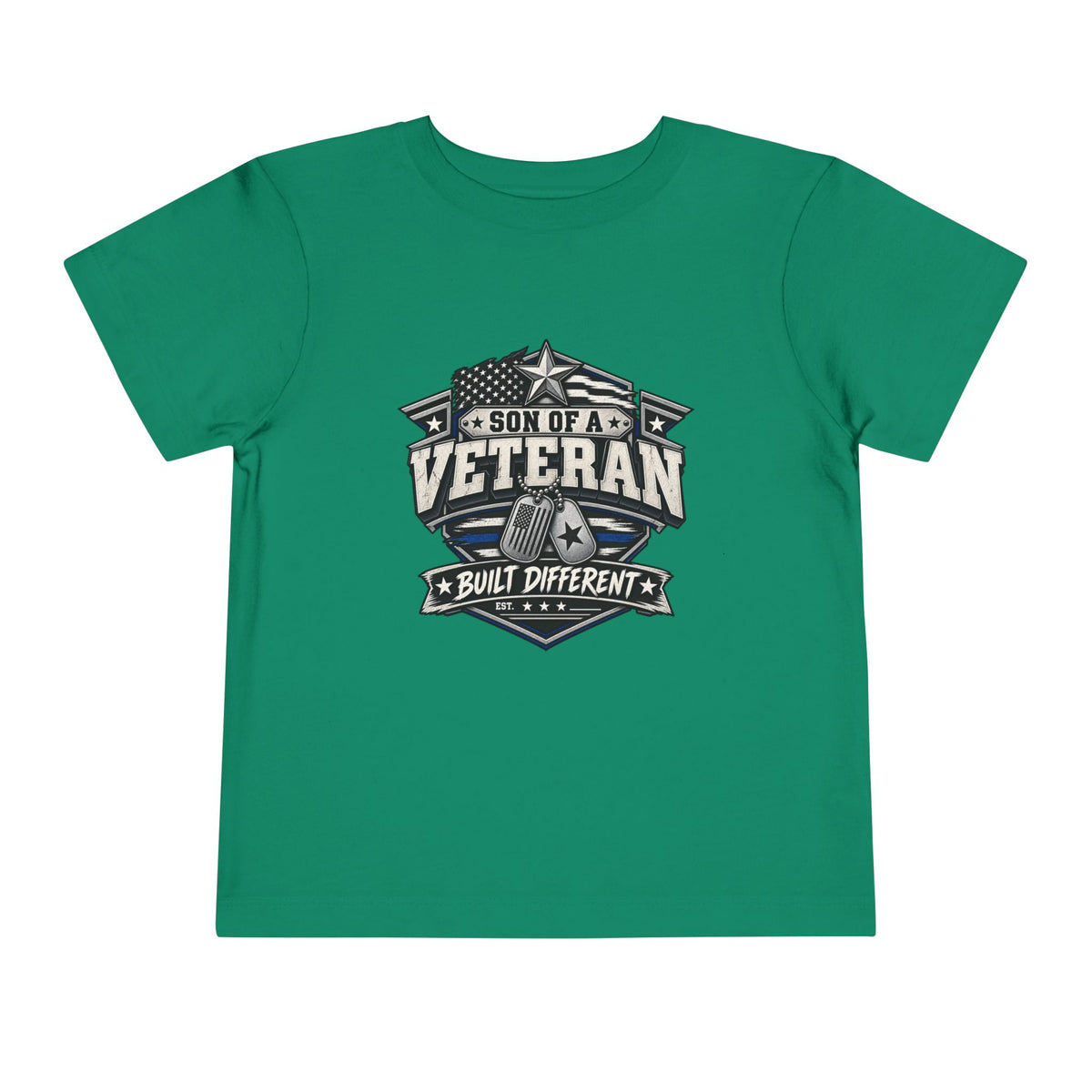 Son of a Veteran. Built Different. Son of a Veteran Shirt for Boys, Proud Military Kid T Shirt, Veteran Dad Son Tee, Military Family Gift, Patriotic Youth Shirt, Veteran Family